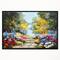Designart - Summer Forest with Flowers - Landscape Art Print Canvas in Black Frame